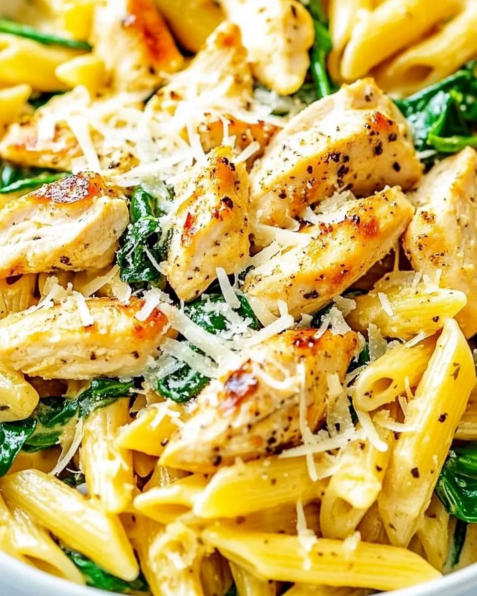 Classic Parmesan Chicken and Spinach Pasta image