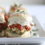 Homemade Pesto Chicken Parmesan Sliders. photo