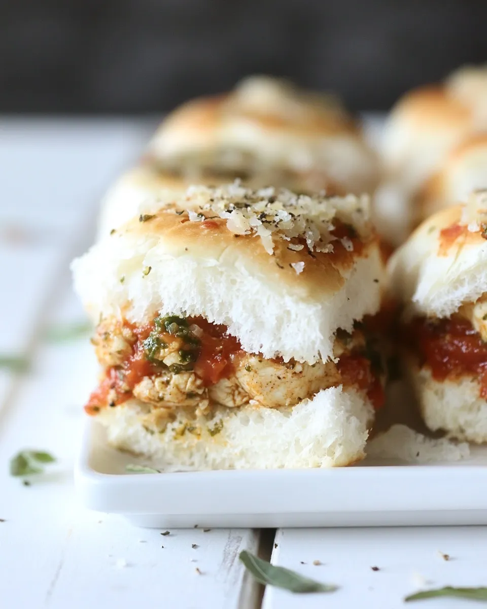 Classic Pesto Chicken Parmesan Sliders. image