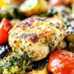 Homemade Pesto Parmesan Chicken with Veggies photo
