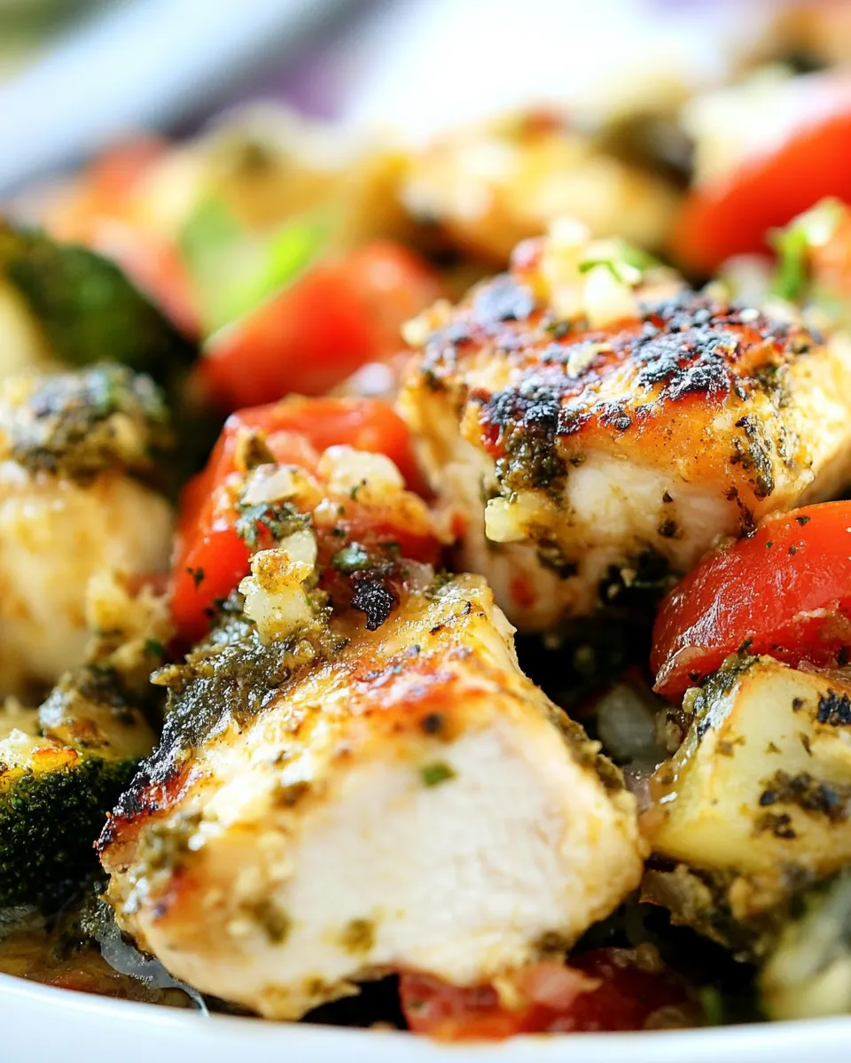 Classic Pesto Parmesan Chicken with Veggies image