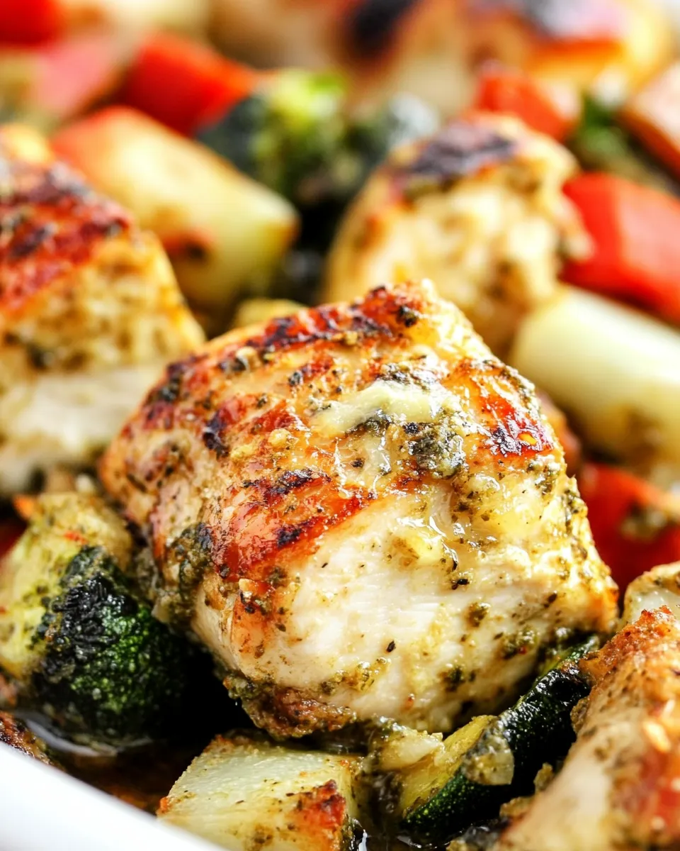 Easy Pesto Parmesan Chicken with Veggies recipe image