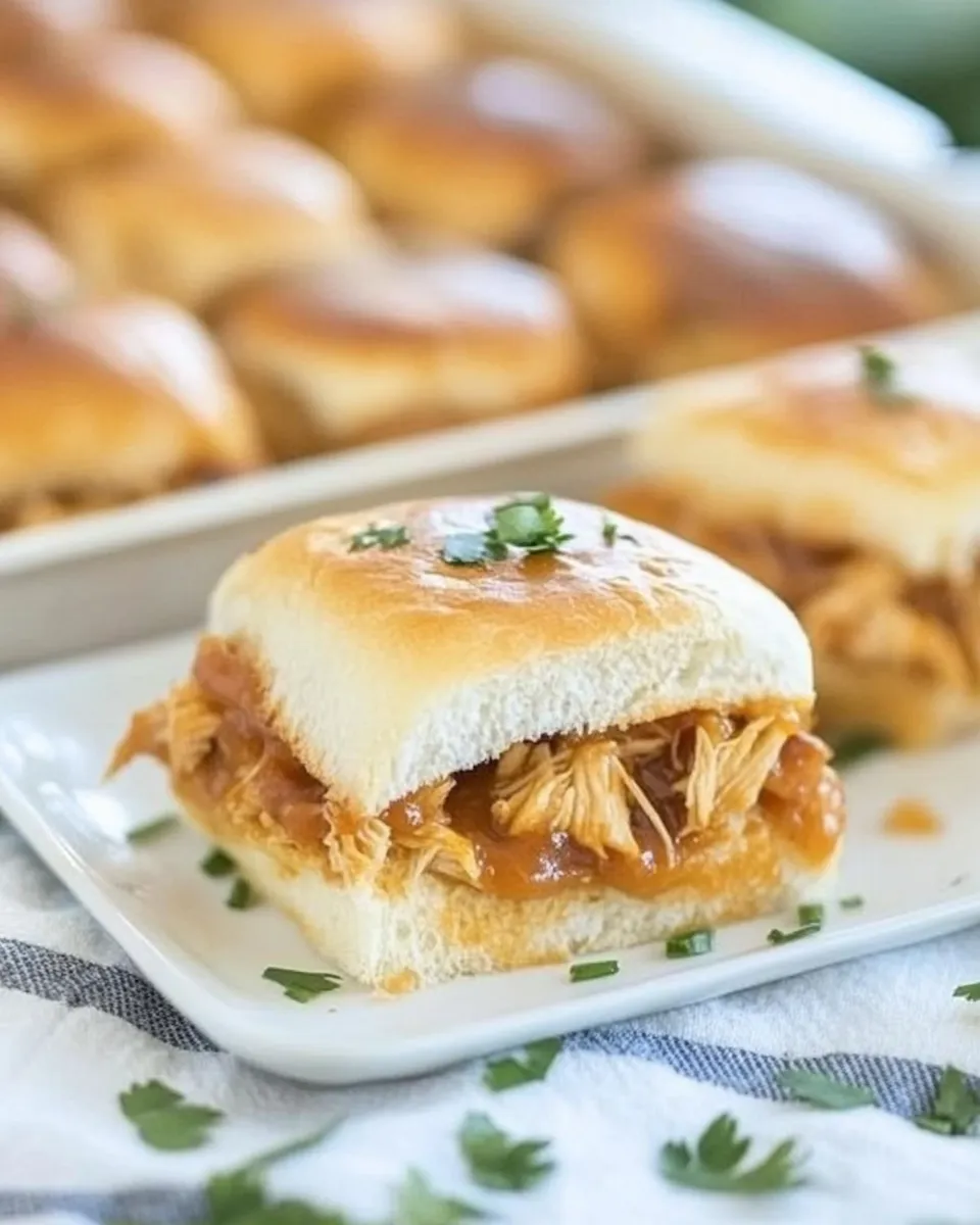 Homemade Pulled BBQ Chicken Sliders photo