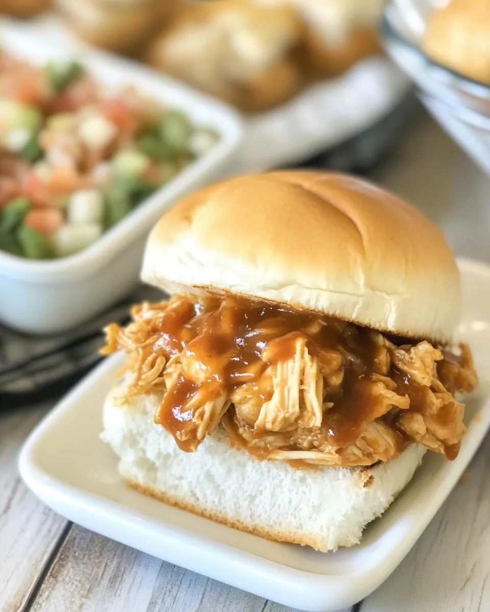 Easy Pulled BBQ Chicken Sliders recipe photo