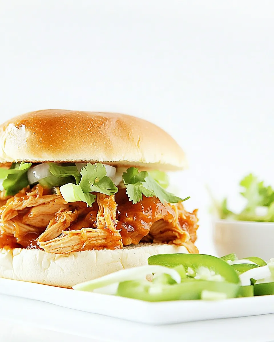 Delicious Pulled Chicken Sandwich shot