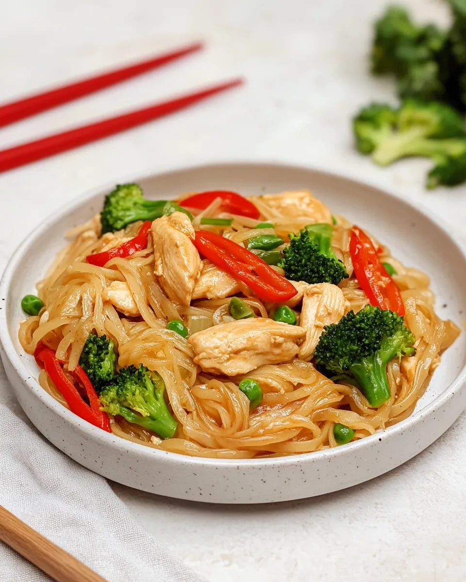 Classic Rice Noodle Chicken Stir-Fry image
