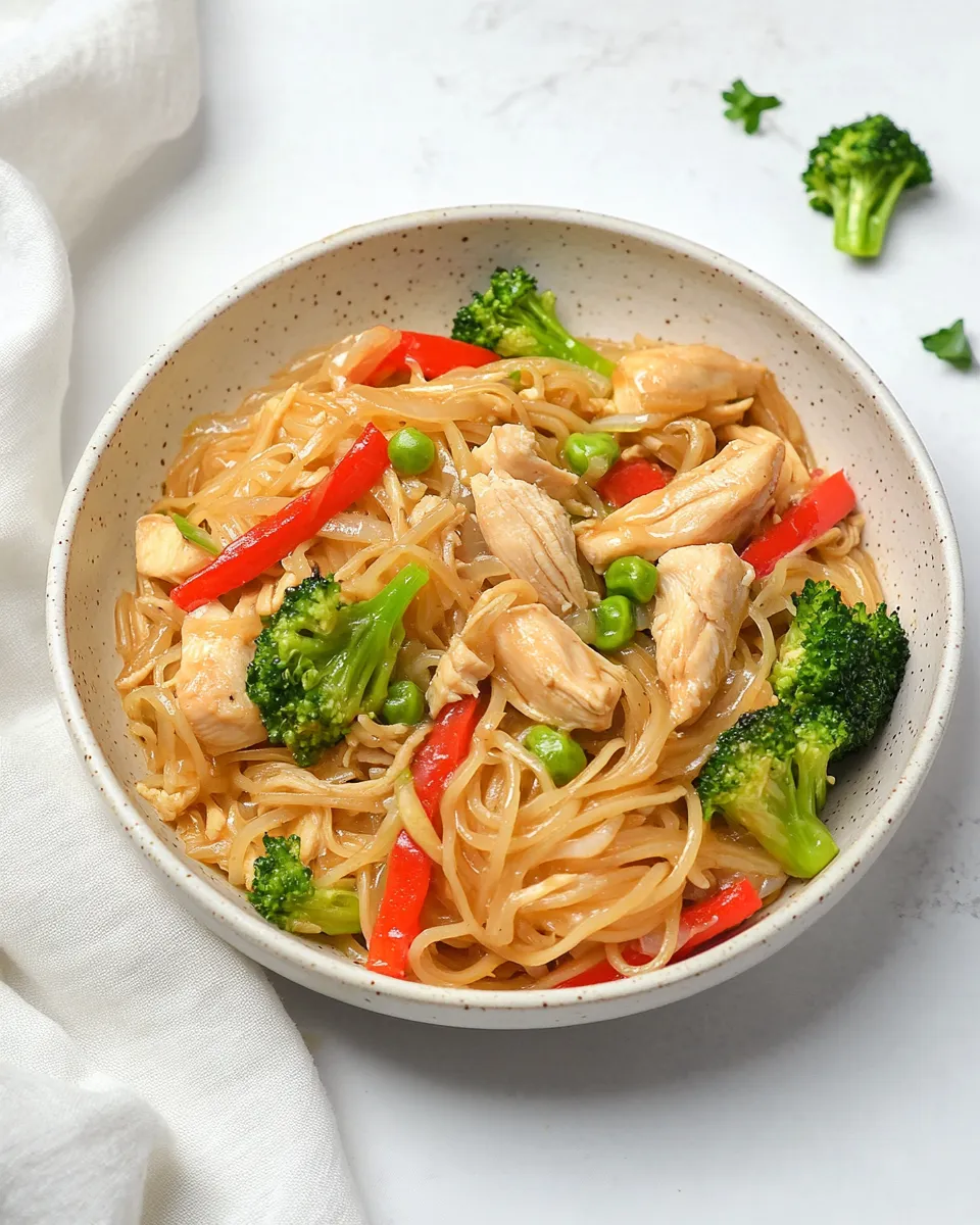 Easy Rice Noodle Chicken Stir-Fry recipe photo