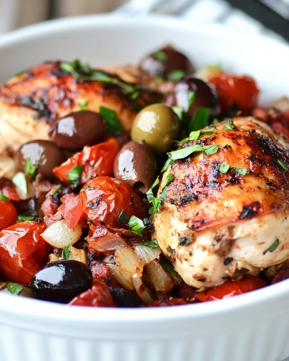 delicious Roast Chicken with Tomatoes and Olives Recipe shot