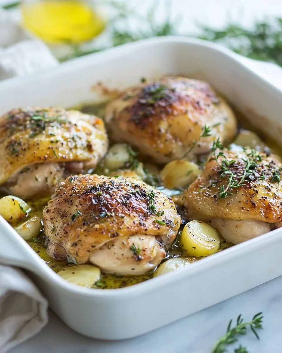 Easy Roasted Chicken Thighs with Garlic recipe photo