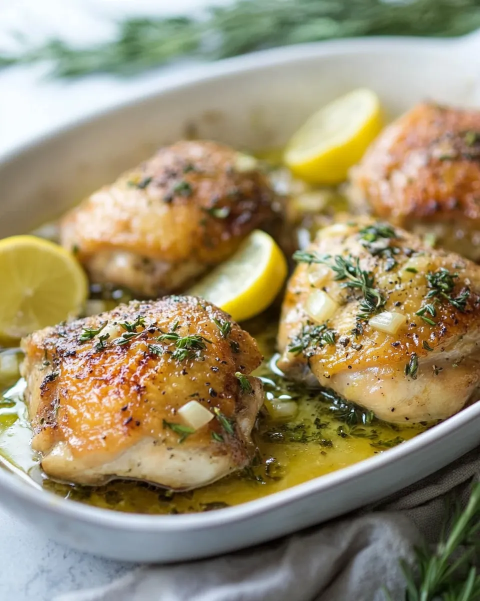Delicious Roasted Chicken Thighs with Garlic plate image