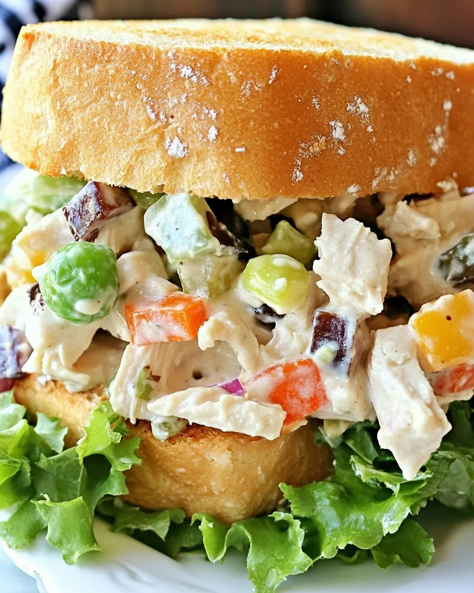 Delicious Rotisserie Chicken Salad Sandwich plate image