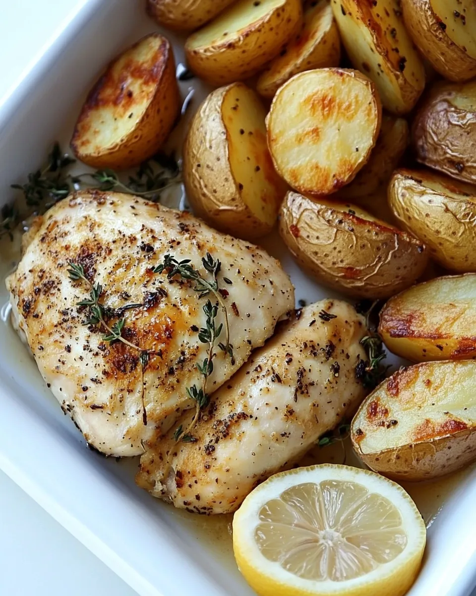 homemade Sheet Pan Lemon Thyme Chicken with Smoked Paprika Potatoes photo