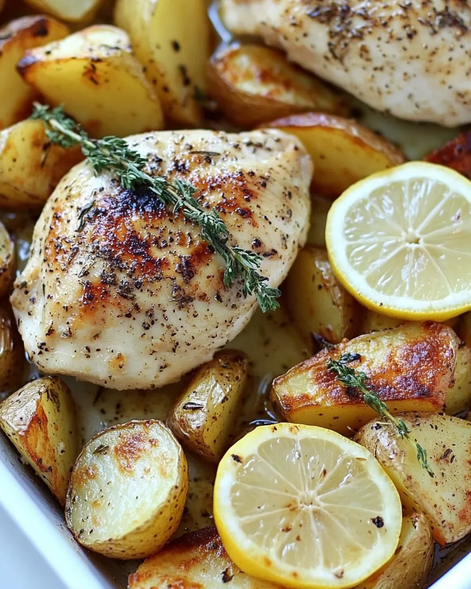 classic Sheet Pan Lemon Thyme Chicken with Smoked Paprika Potatoes image