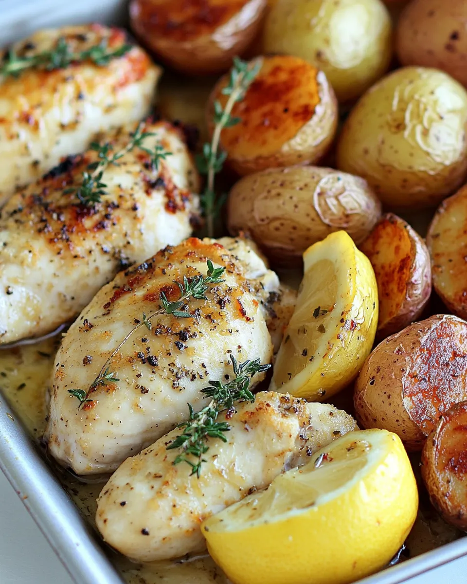 delicious Sheet Pan Lemon Thyme Chicken with Smoked Paprika Potatoes dish photo