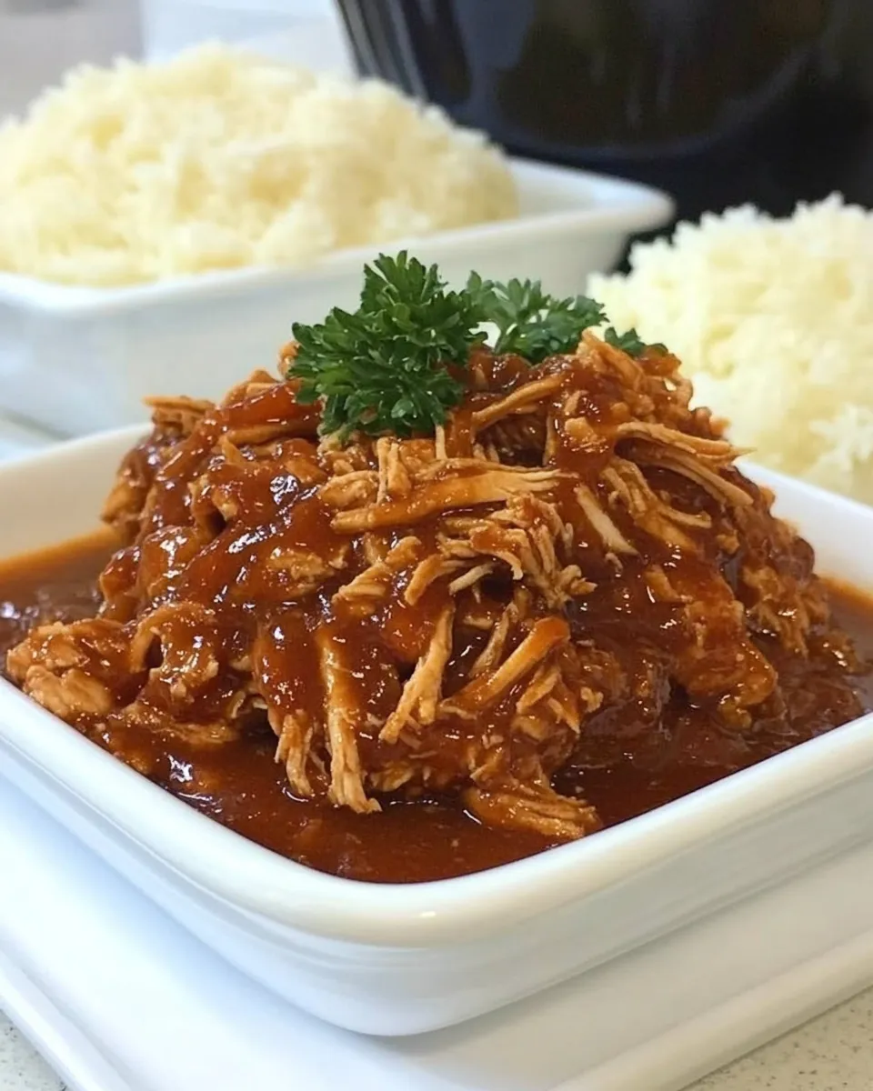 Delicious Shredded BBQ Chicken Crockpot Recipe shot