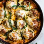 homemade Simple Baked Cheesy Italian Chicken Meatballs. photo