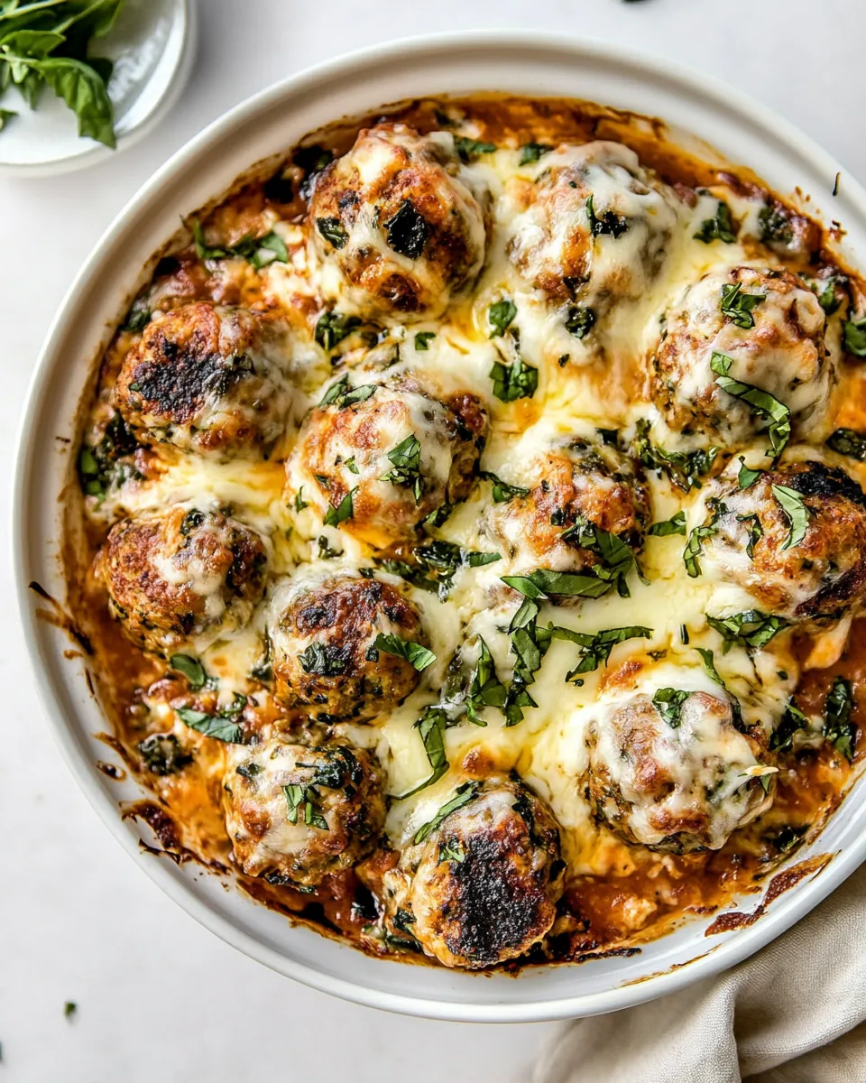 easy Simple Baked Cheesy Italian Chicken Meatballs. picture