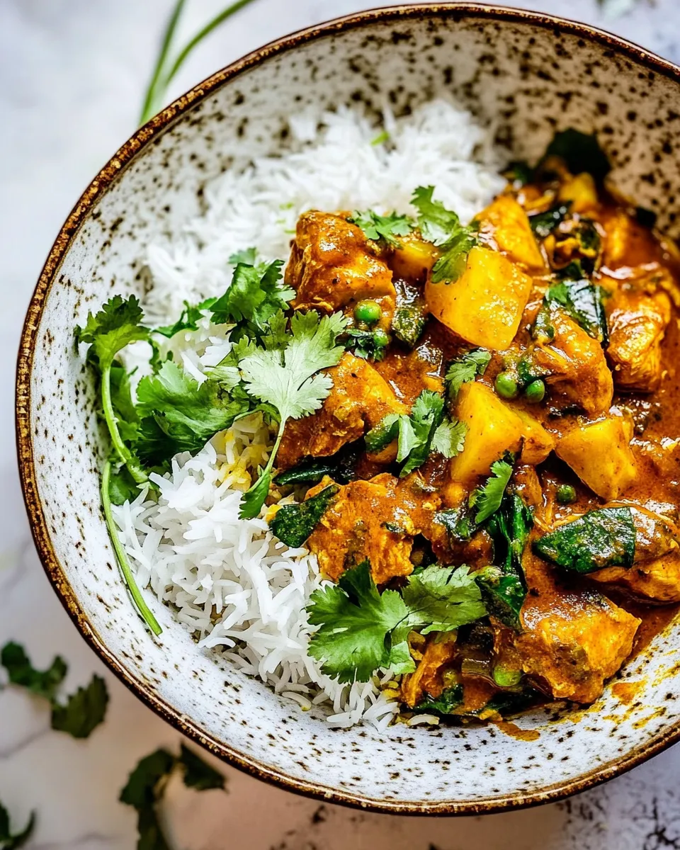 Delicious Simple Coconut Chicken Curry. plate image