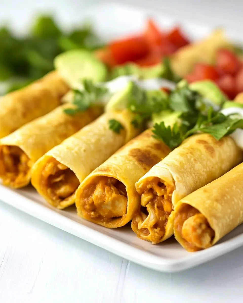Delicious Skinny Chicken Taquitos plate image