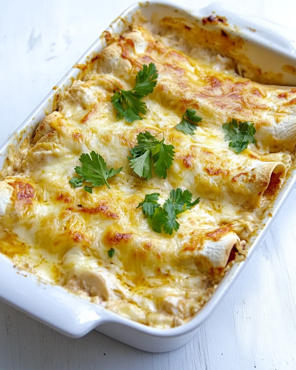 Easy Skinny White Chicken Enchiladas recipe photo