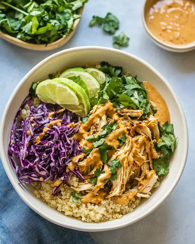 Homemade Slow-Cooker Thai Peanut Butter Chicken Quinoa Bowls photo