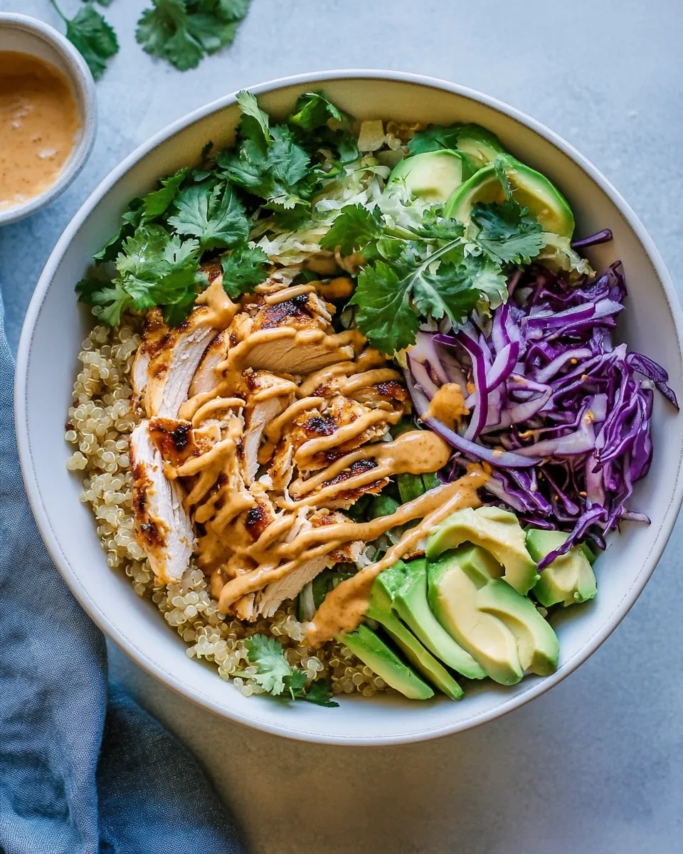Easy Slow-Cooker Thai Peanut Butter Chicken Quinoa Bowls recipe photo