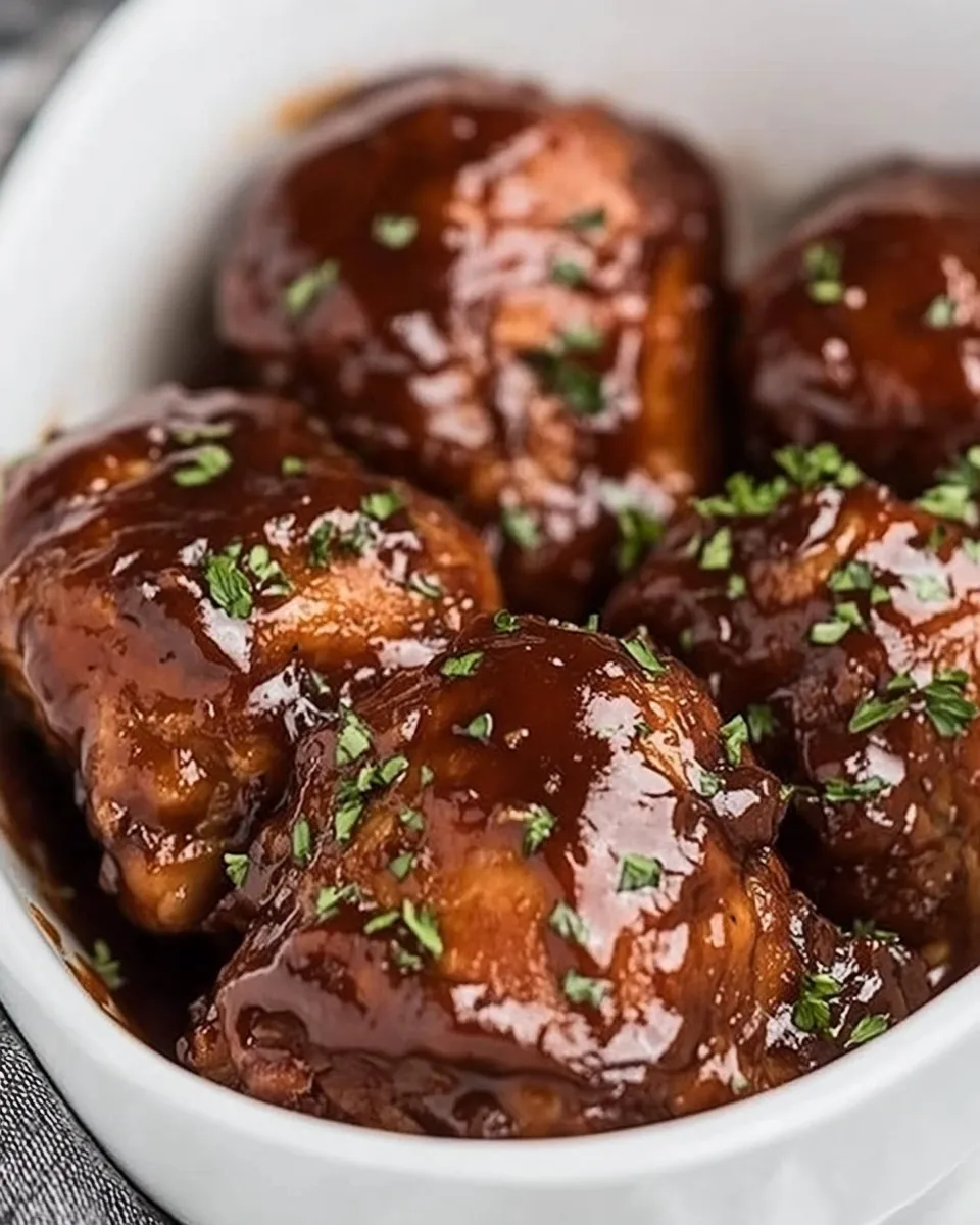 Homemade Slow Cooker BBQ Chicken Thighs photo
