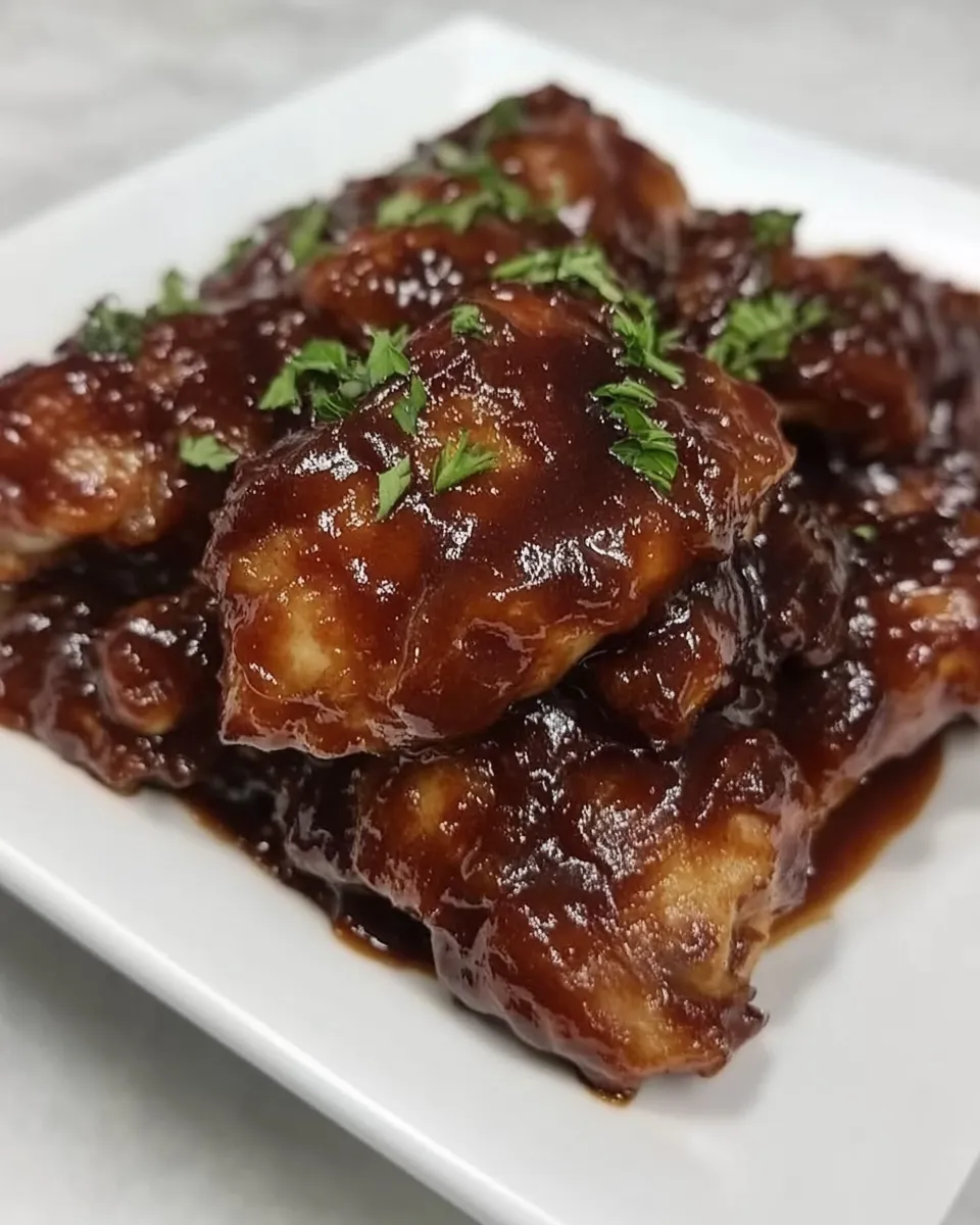 Easy Slow Cooker BBQ Chicken Thighs recipe photo