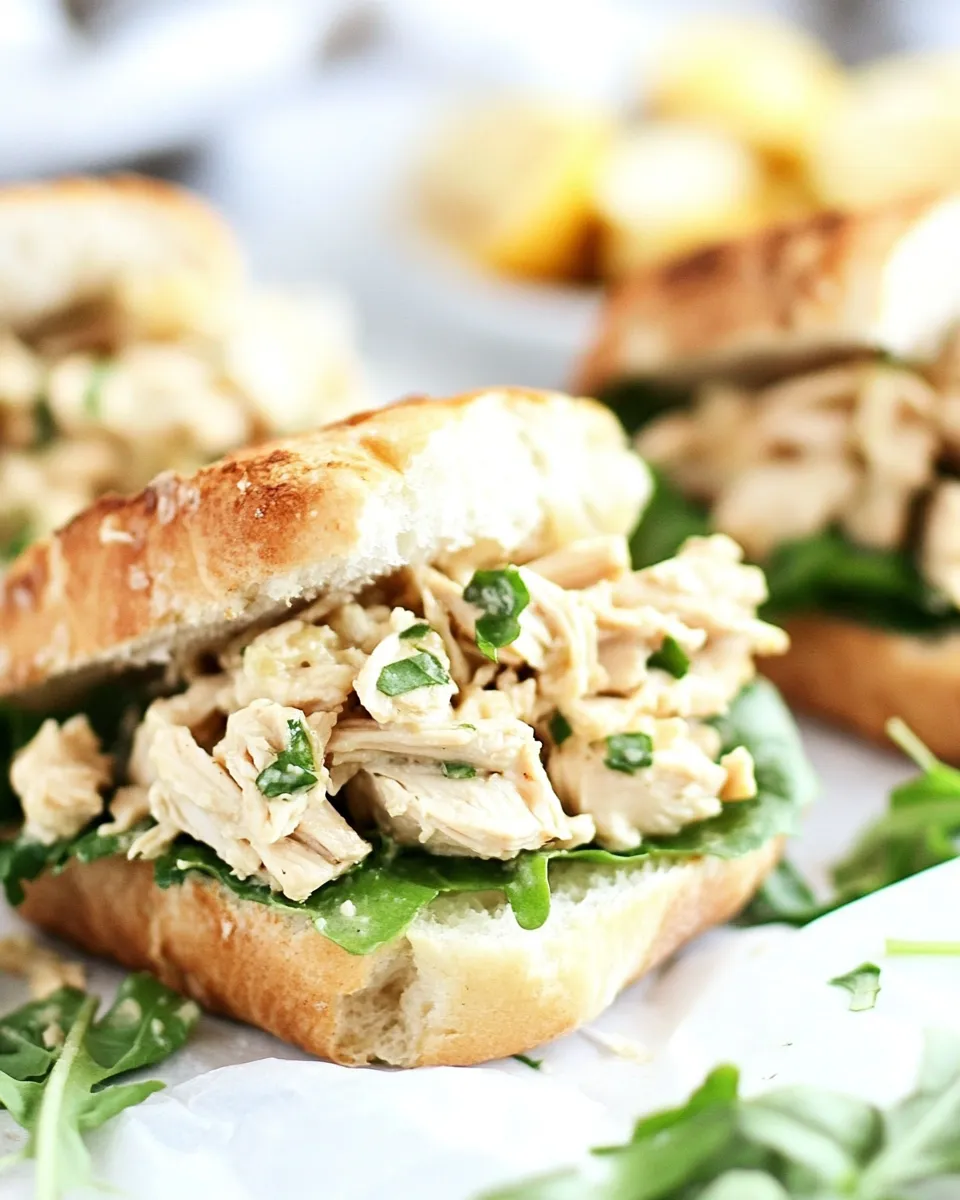 Easy Slow Cooker Chicken Caesar Sandwiches recipe image