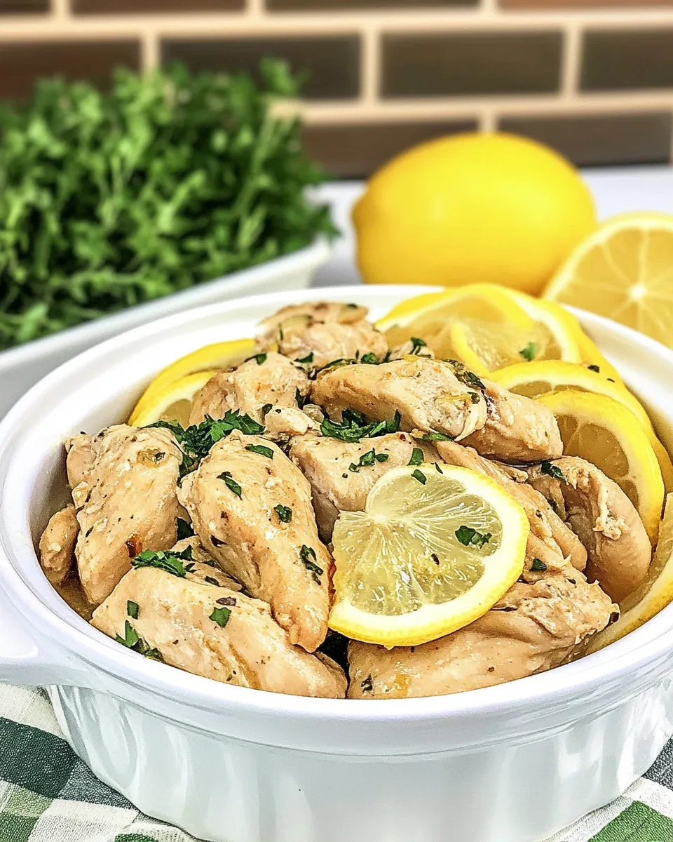 Delicious Slow Cooker Lemon Chicken shot