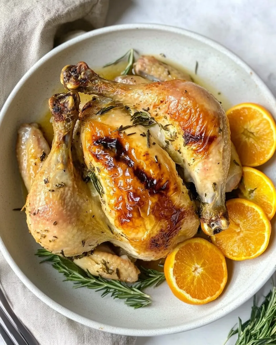 classic Sous Vide Whole Roast Chicken With Oranges image