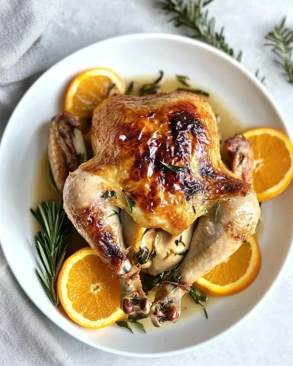 delicious Sous Vide Whole Roast Chicken With Oranges shot