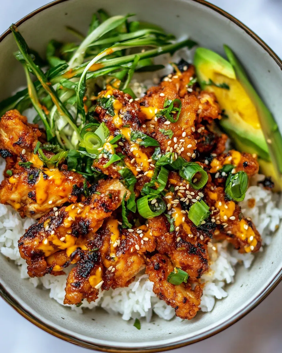 Classic Spicy Chicken Yum Yum Rice Bowls. image