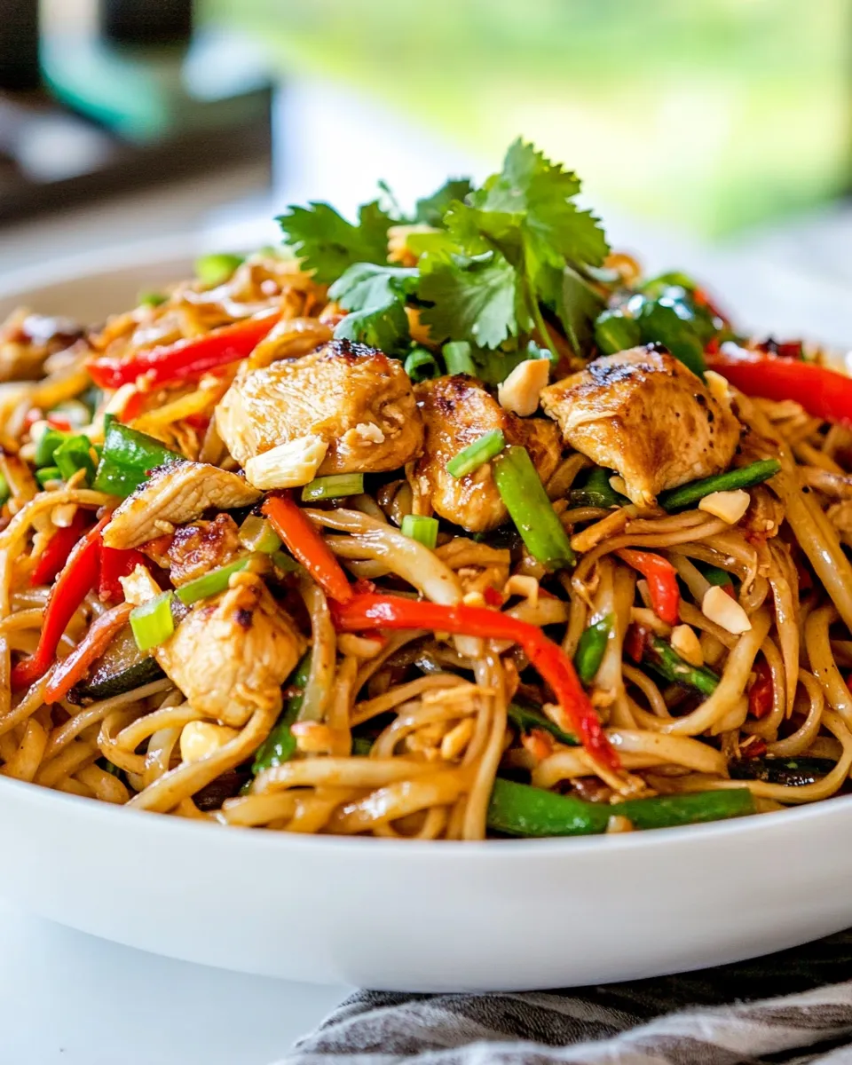 Classic Spicy Thai Chicken and Veggie Noodles image