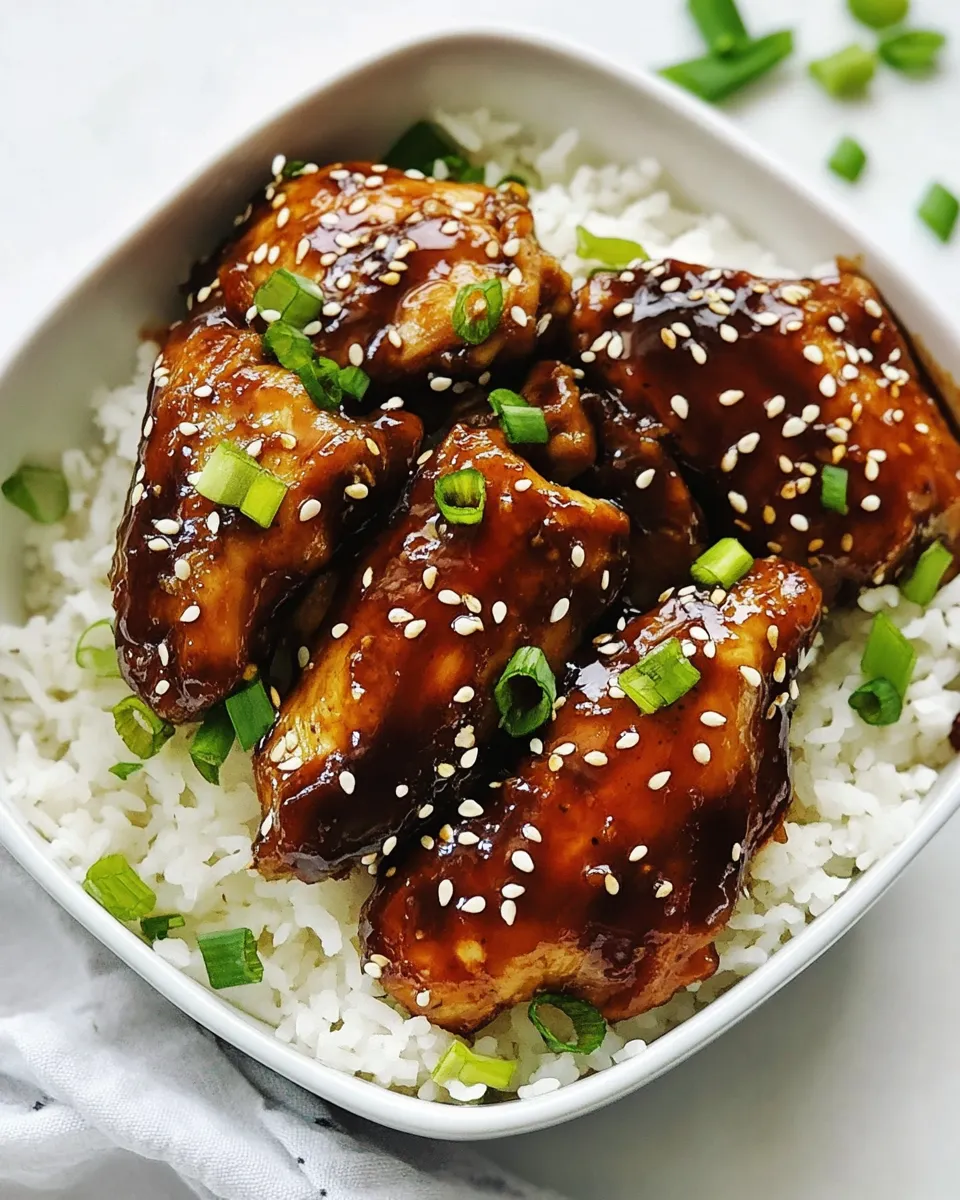 Delicious Sticky Asian Glazed Chicken plate image