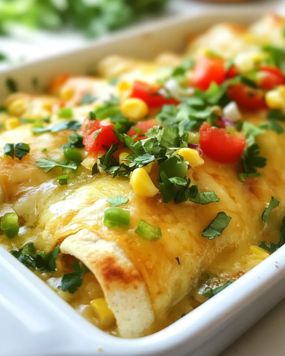 Homemade Sweet Corn and Chicken Enchiladas photo