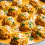 Homemade Thai Chicken Meatballs with Peanut Sauce photo