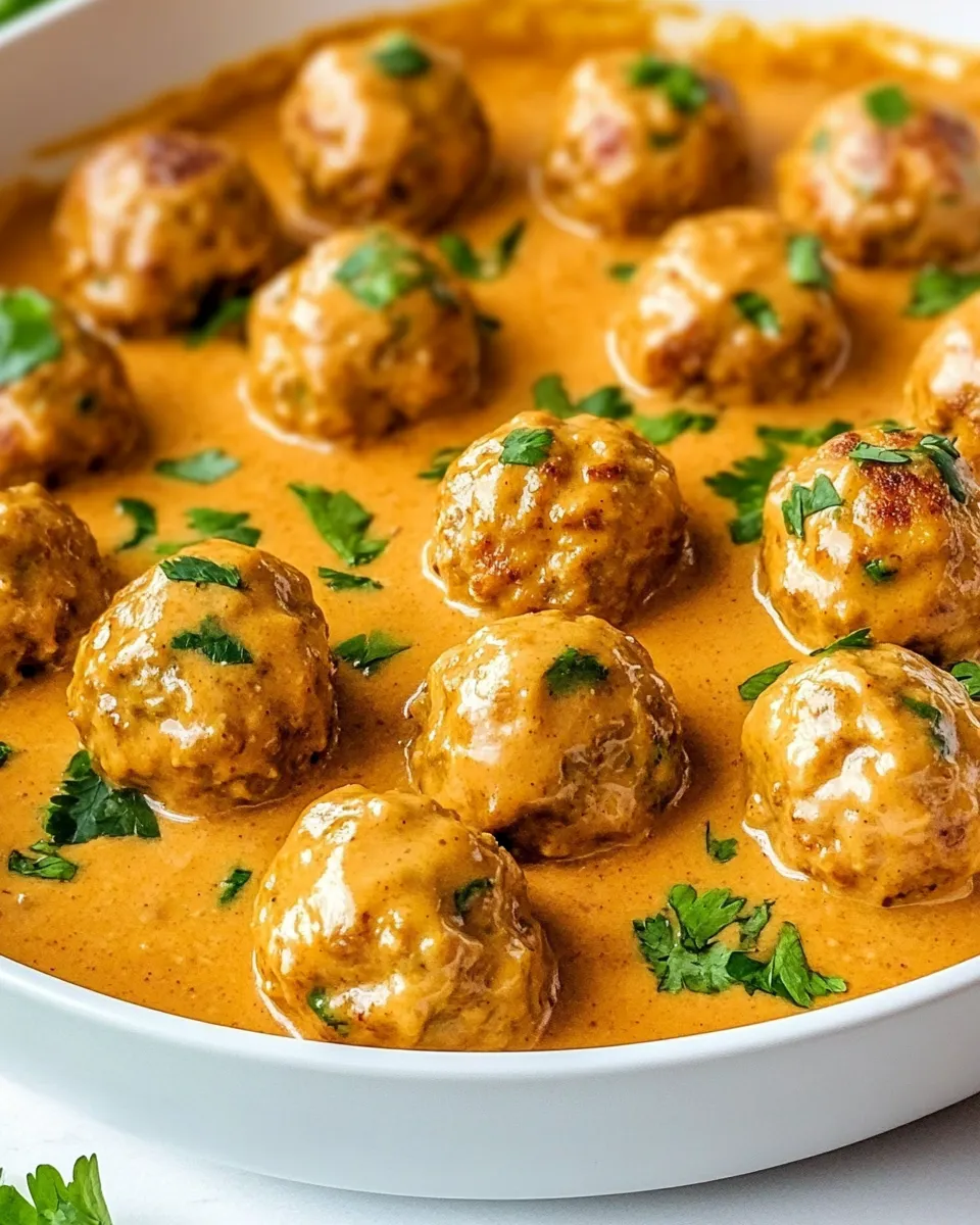 Delicious Thai Chicken Meatballs with Peanut Sauce dish photo
