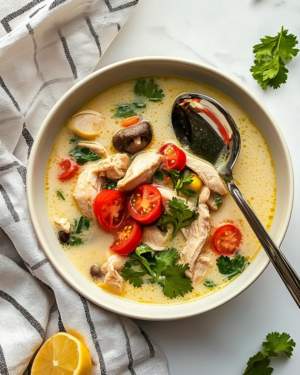 Easy Thai Coconut Chicken Soup (Tom Kha Gai) recipe image