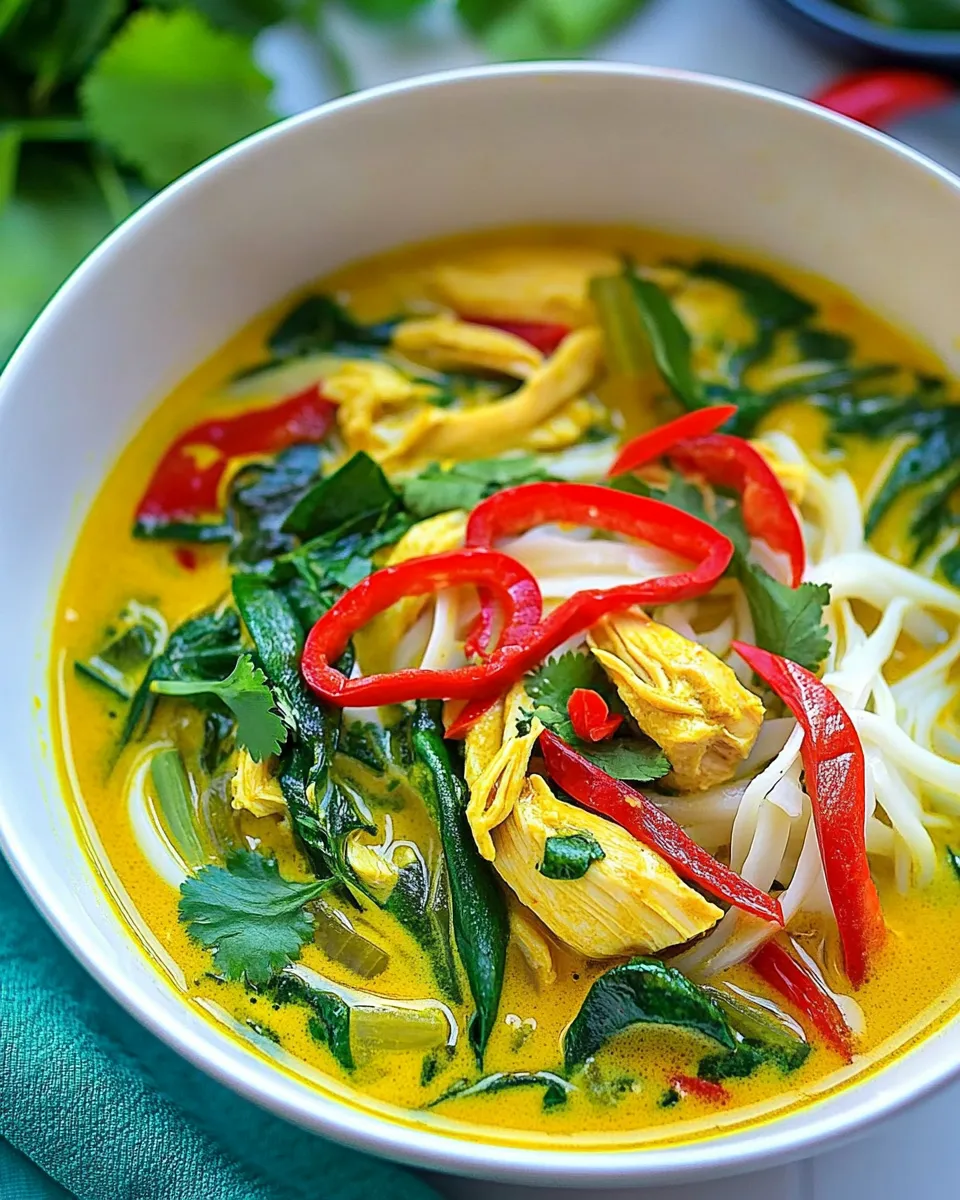 Homemade Thai Coconut Curry Chicken Soup photo