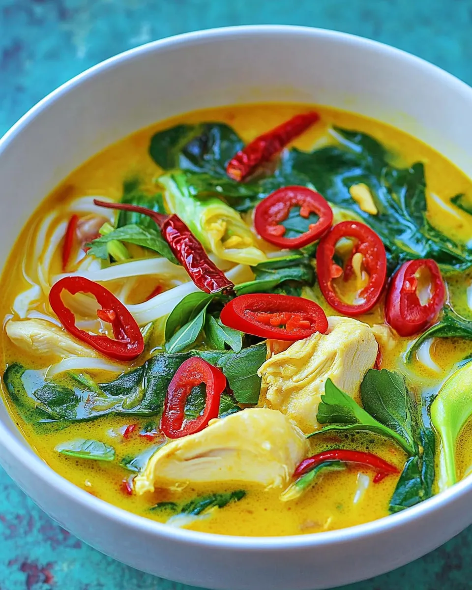 Delicious Thai Coconut Curry Chicken Soup dish photo