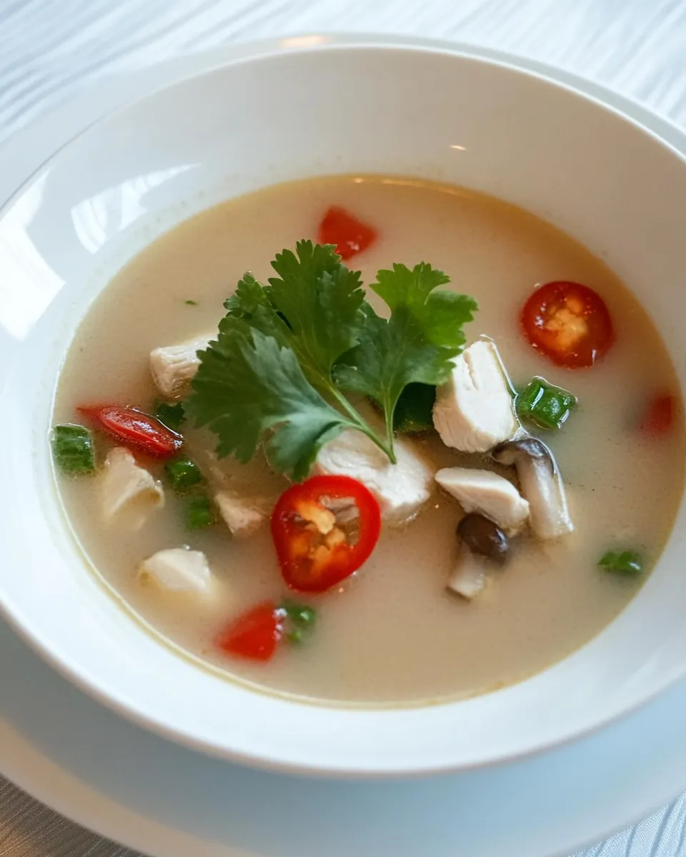 Delicious Thai Hot and Sour Chicken Soup dish photo