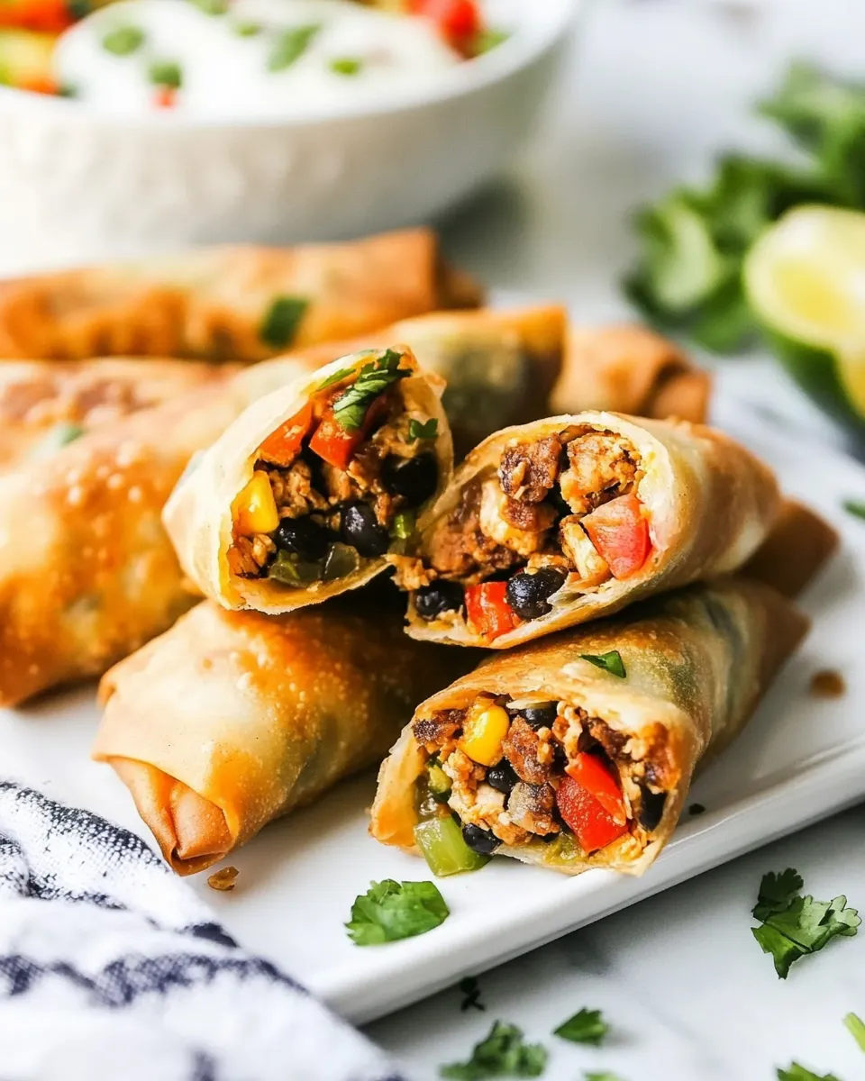 Delicious The Best Southwest Chicken Egg Rolls shot