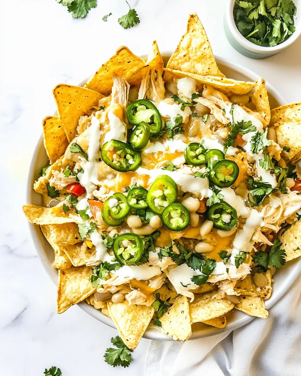 Classic White Chicken Chili Nachos image
