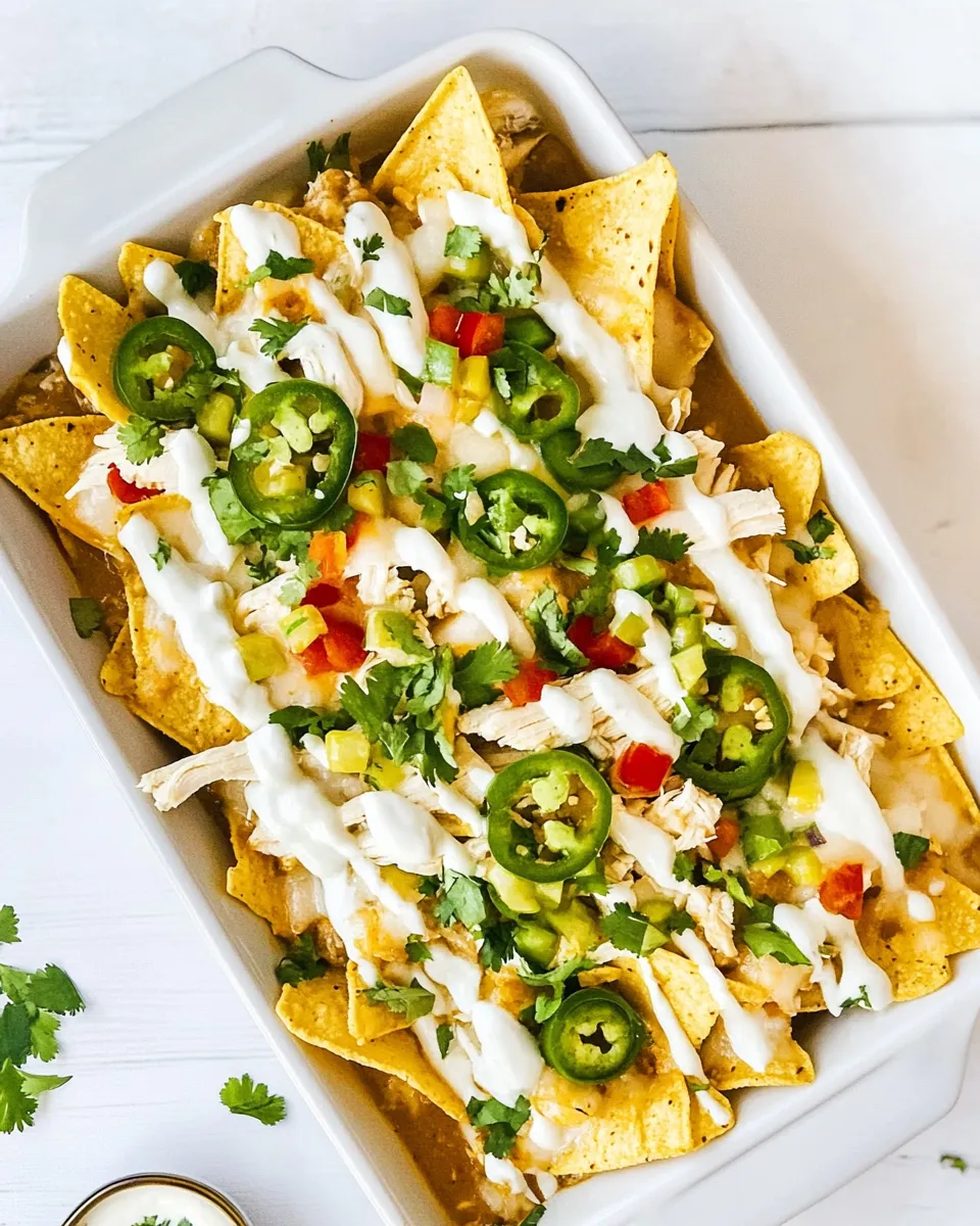 Easy White Chicken Chili Nachos recipe photo