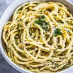 homemade 10-Minute Creamy, Buttery Herbed Bucatini. photo