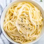 homemade 15-Minute Fettuccine with Light Alfredo Sauce photo