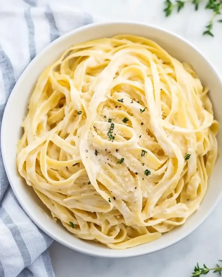 homemade 15-Minute Fettuccine with Light Alfredo Sauce photo