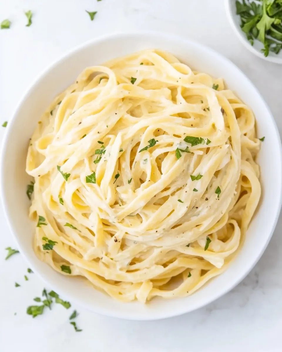 classic 15-Minute Fettuccine with Light Alfredo Sauce image