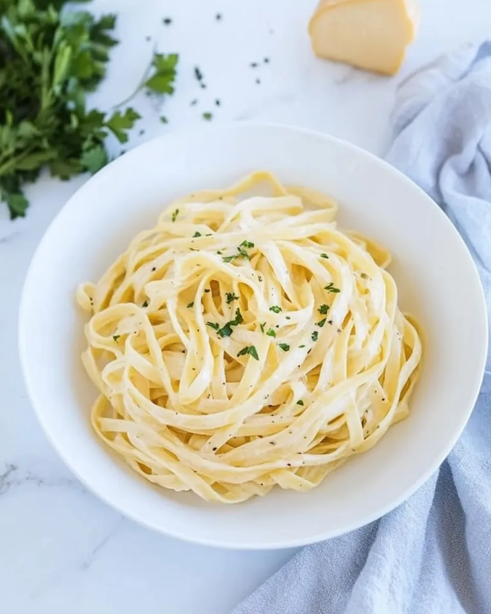 delicious 15-Minute Fettuccine with Light Alfredo Sauce shot